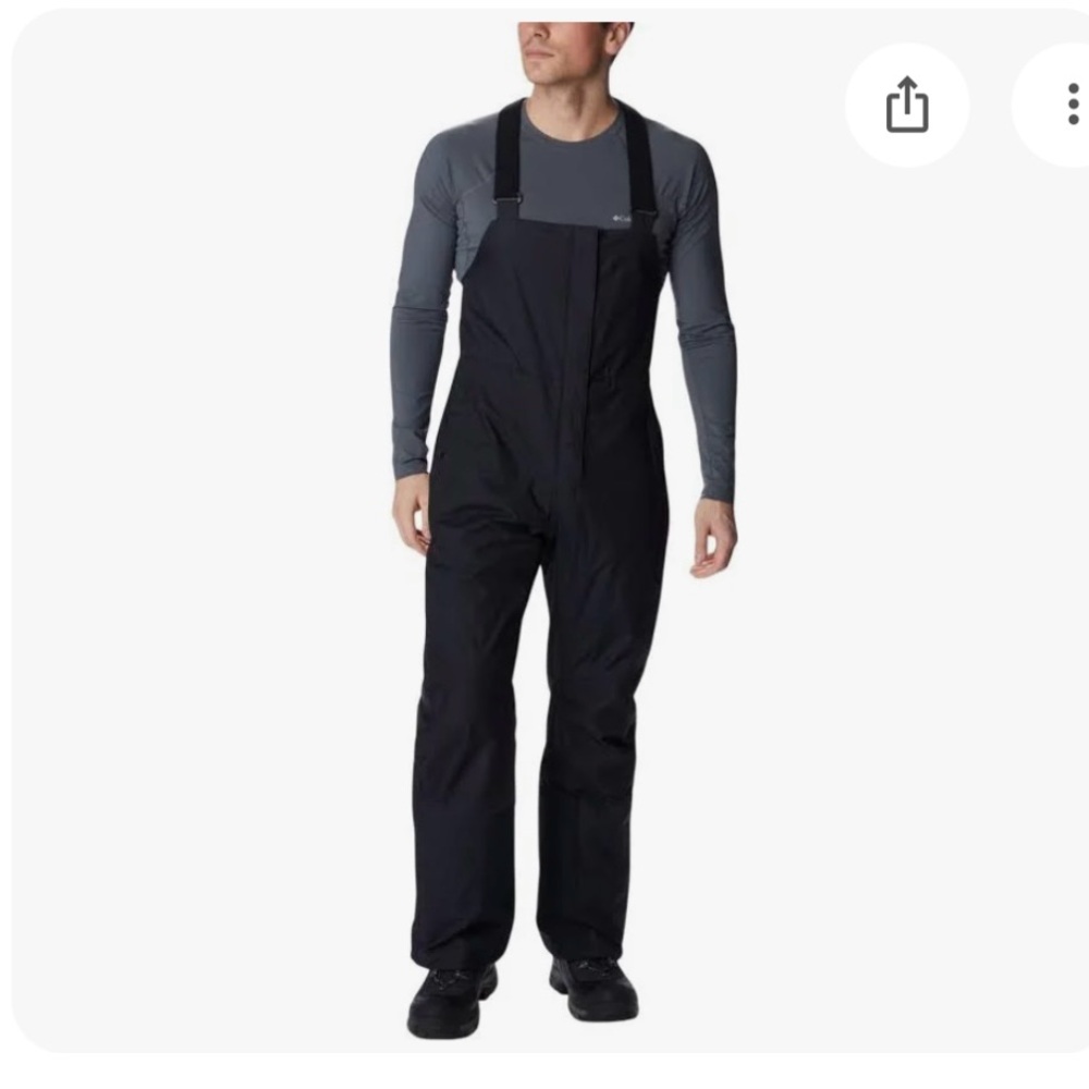 Columbia Men's Black Ski Bib Overalls